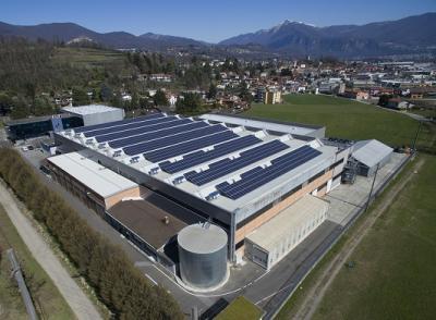 L'impianto fotovoltaico sul tetto di TLA Immobiliare Industriale SA